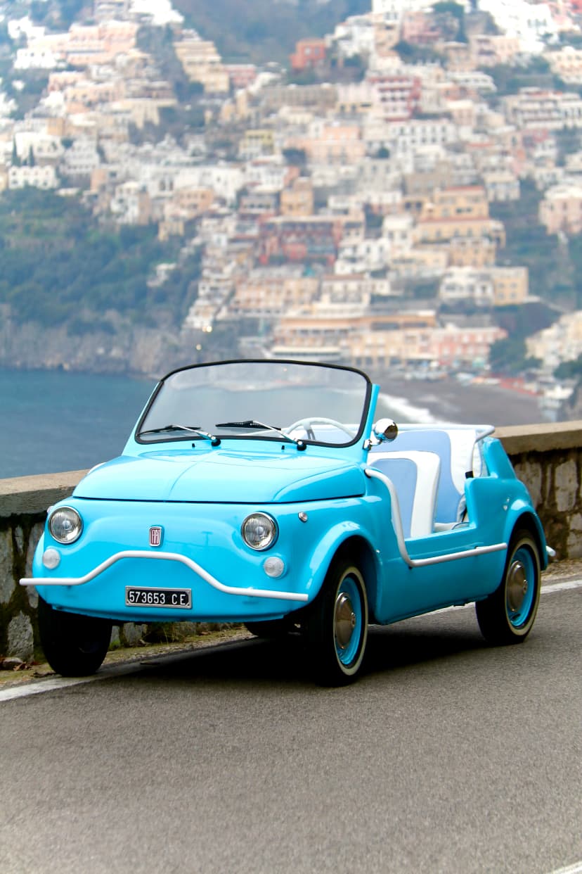 Fiat 500 Jolly Spiaggina sulla Costiera Amalfitana