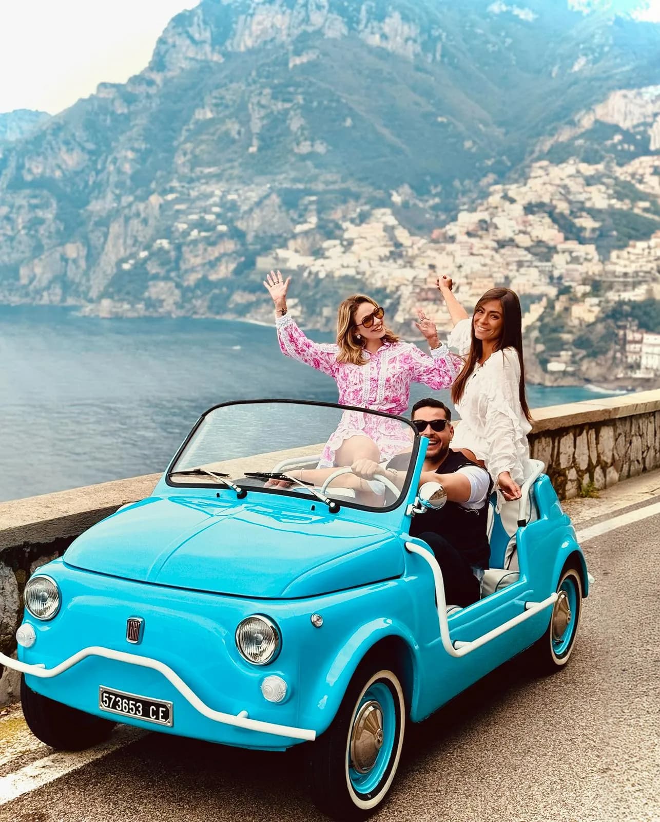 Panoramic view of Positano and the Amalfi Coast with turquoise sea